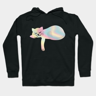 Cute Holographic Cat Asleep | Gift Ideas Hoodie